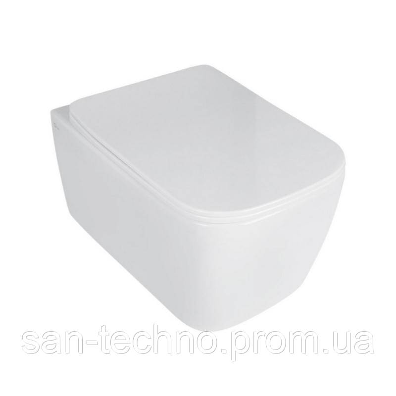 

Унитаз подвесной Qtap Sparrow безободковый с сидением Slim Soft-close QT0331148W