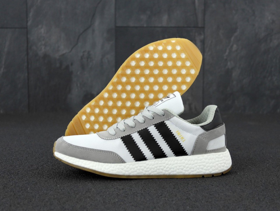 

Мужские кроссовки в стиле Adidas Iniki (grey/black), серые кроссовки Адидас Иники (Реплика ААА), Серый