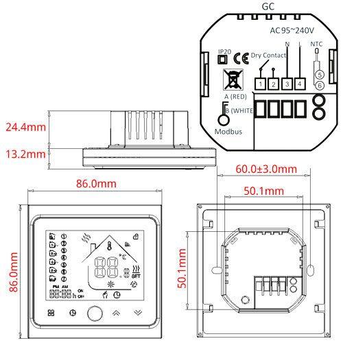 

Терморегулятор Wi-Fi Для Газового Котла 220В 3А Bht-002-Gclw, Черный