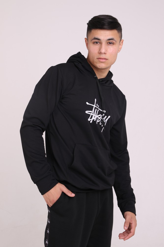 

Худи чёрное с вышитым логотипом Stussy