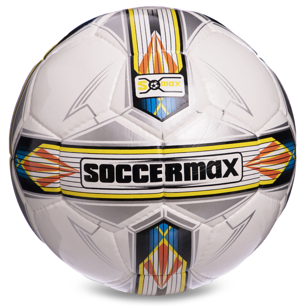 

Мяч футбольный профессиональный №5 SOCCERMAX FIFA FB-0176 (PU, белый-серый-желтый