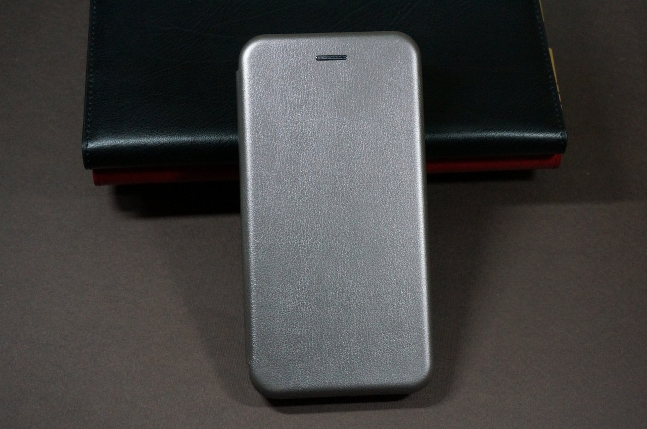 

Чехол книжка для Samsung Galaxy J7 J700 Самсунг цвет серебристый серый (Grey)