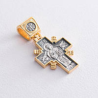 Серебряный крест с позолотой «Иисус Христос «Царь царей». Икона Божией Матери «Державная» 132294