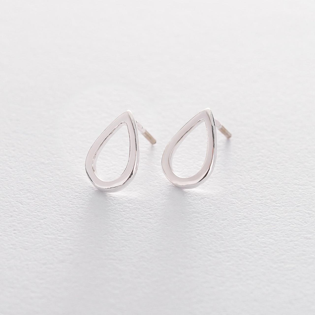 

Серебряные серьги-пусеты "Большие капельки" 1.7*1.2 см 122500
