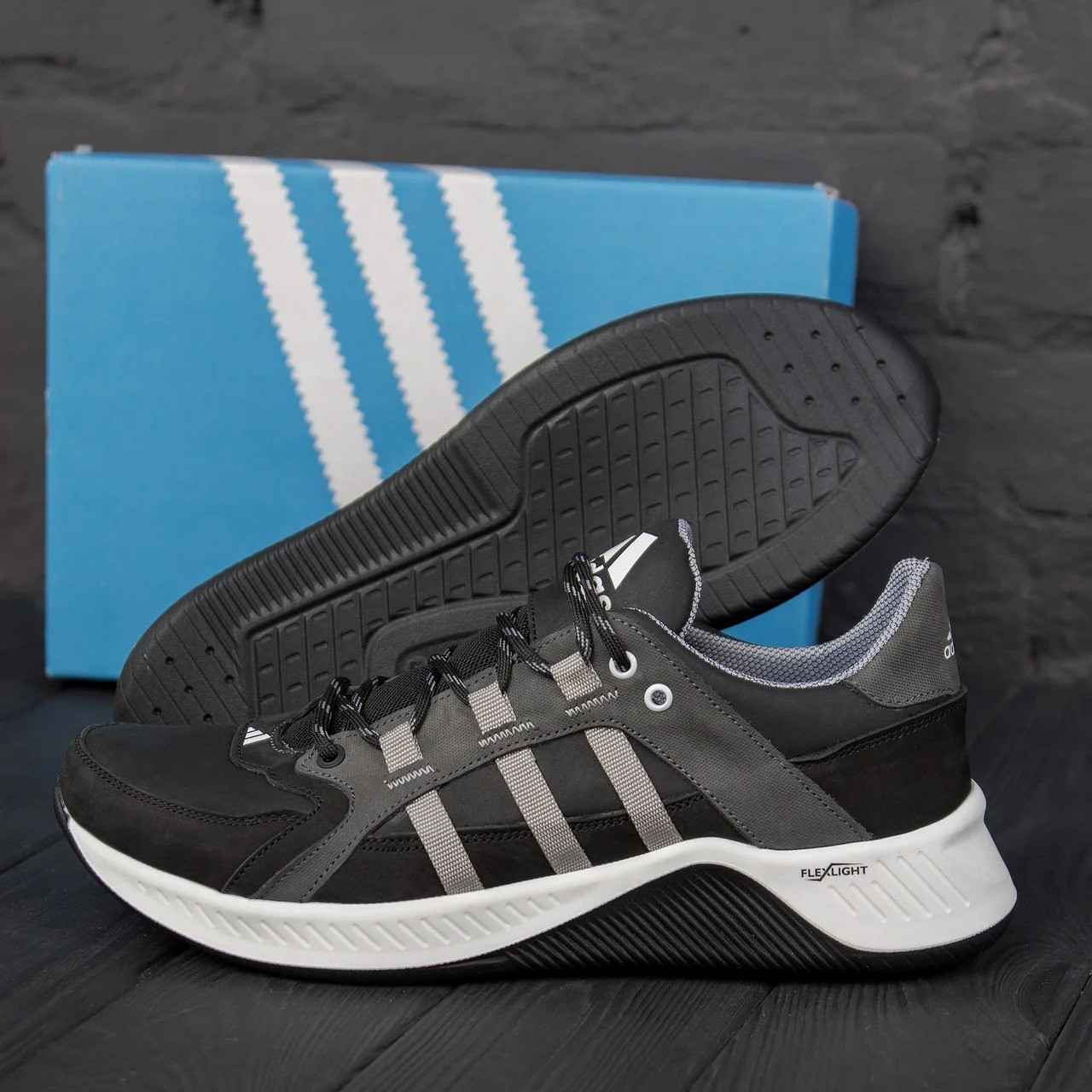 

Мужские кожаные кроссовки Adidas Terrex Grey 45, Черный