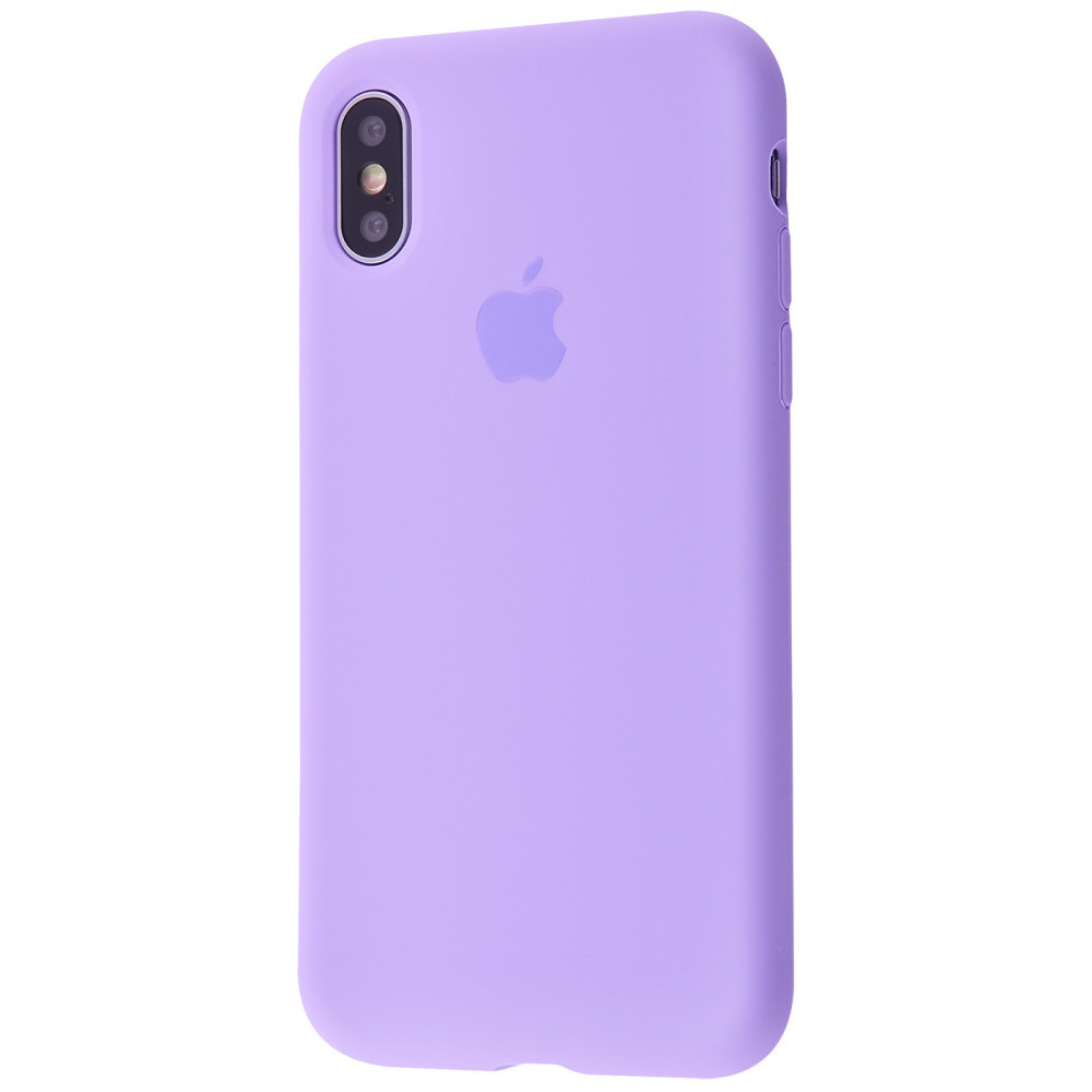 

Чехол iPhone Xs Max силиконовая шелковистая накладка для телефона Silicone Case Full Cover light_purple, Разные цвета