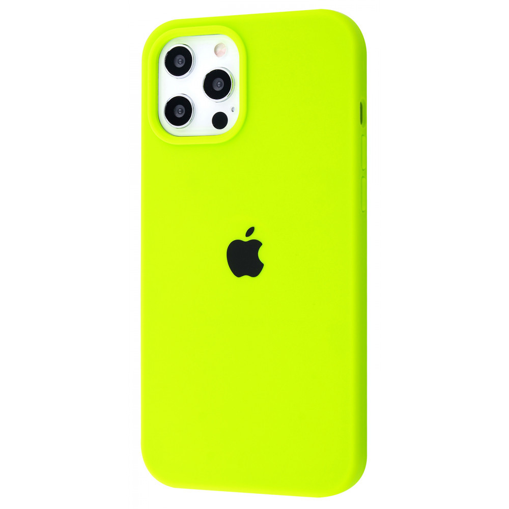 

Чехол накладка iPhone 12 Pro Max Silicone Case Full Cover lime_green