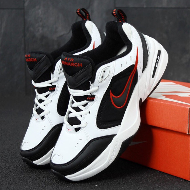 

Мужские кроссовки в стиле Nike AIR MONARCH IV, кожа, черно-белый, Вьетнам 45 (КД-4)м2