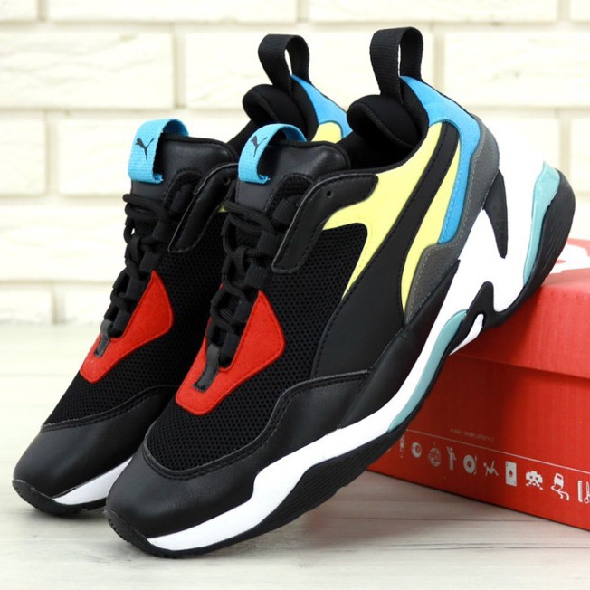 

Женские кроссовки в стиле Puma Thunder Spectra, черный, голубой, красный, желтый, Вьетнам 38 (КД-4)м2