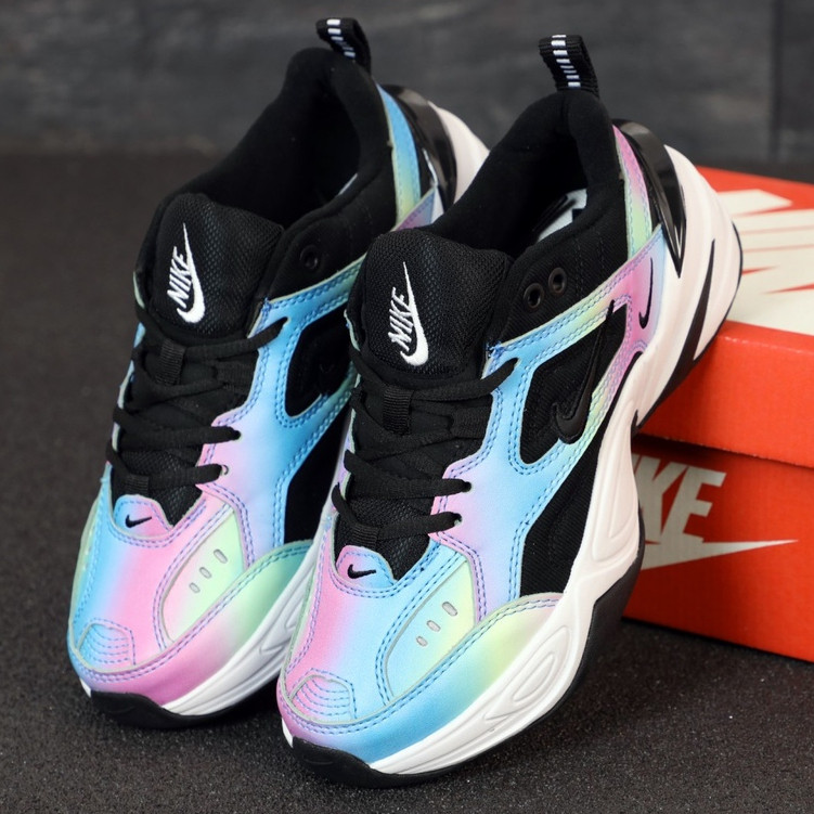 

Женские кроссовки в стиле Nike M2K Tekno, черный, белый, голубой, сиреневый, Вьетнам 39 (КД-4)м2