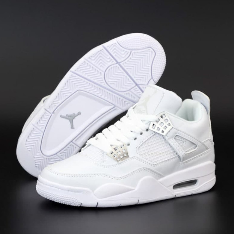 

Мужские кроссовки в стиле Nike Air Jordan 4 Retro, кожа, белый, Вьетнам (КД-4)м2