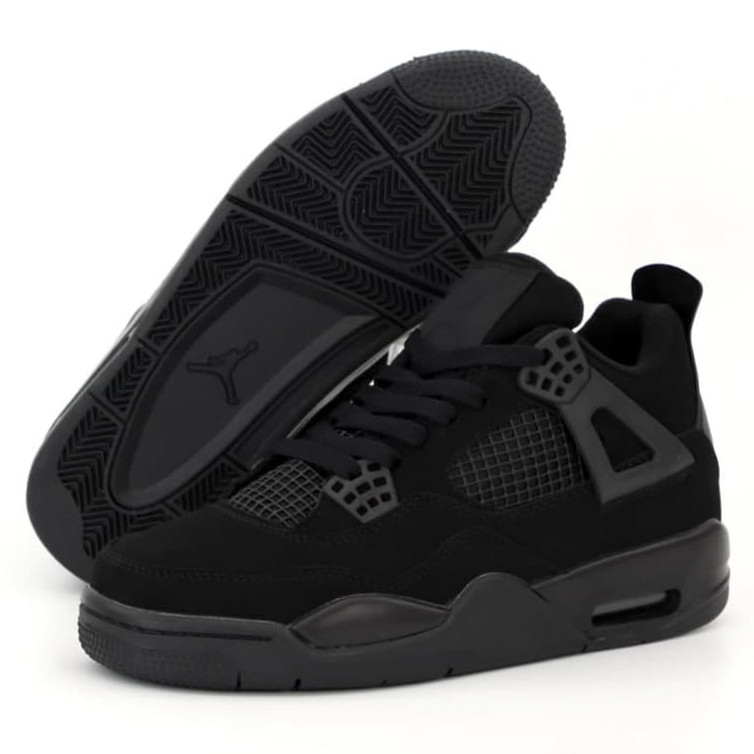 

Мужские кроссовки в стиле Nike Air Jordan 4 Retro, кожа, черный, Вьетнам 43 (КД-4)м2