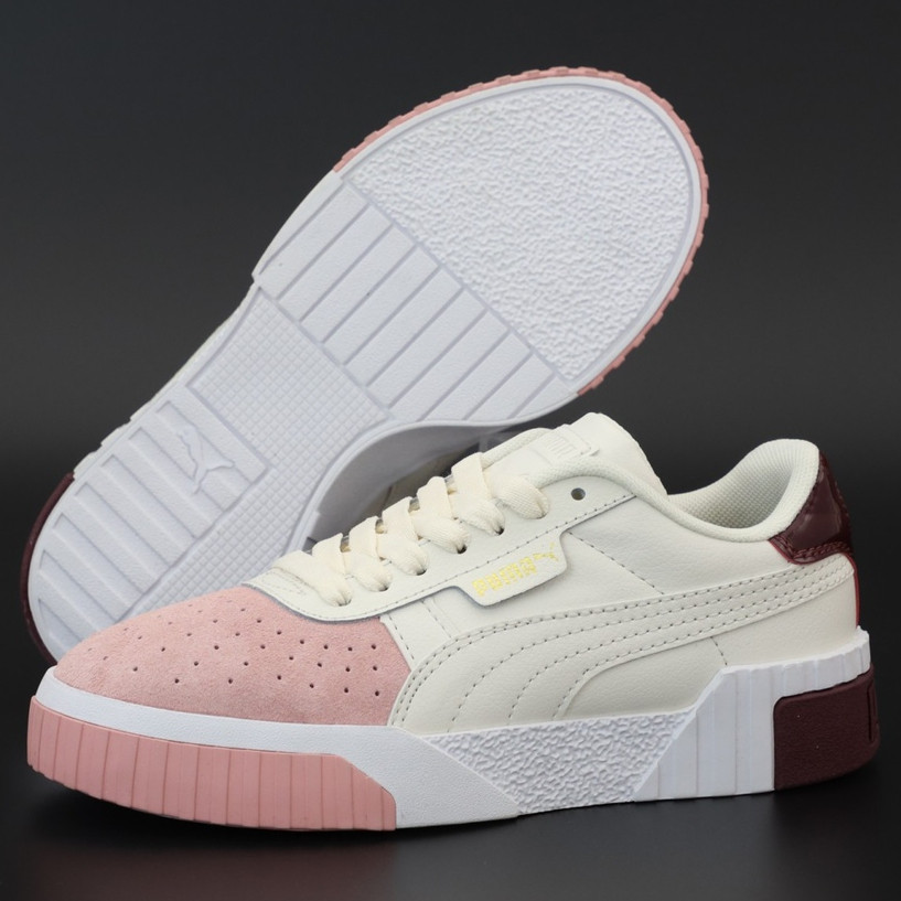 

Женские кроссовки в стиле Puma Cali, кожа, белый, розовый, бордовый, Индонезия 40 (КД-4)м2