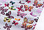 Ткань хлопковая с разноцветными бабочками на сером фоне (№3320а)., фото 6