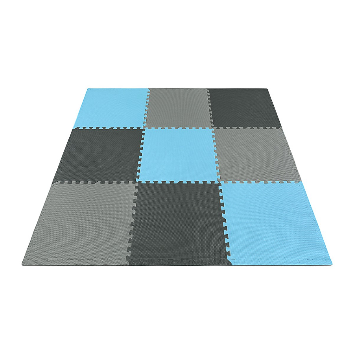 

Мат-пазл (ласточкин хвост) 4FIZJO Mat Puzzle EVA 180 x 180 x 1 cм 4FJ0156 Black/Grey/Light Blue