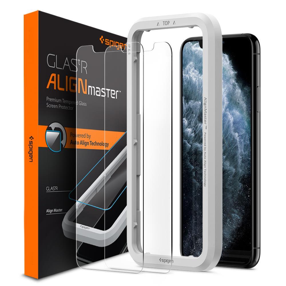 

Акция! Захисне скло Spigen для iPhone 11 Pro Max/XS Max AlignMaster Glas tR, 2 pack (AGL00093) [Скидка 5% при