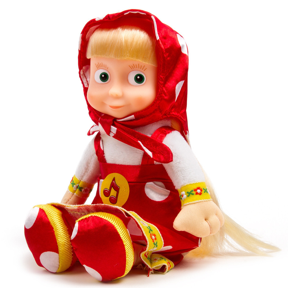 

Мягкая музыкальная игрушка Кукла Маша из мультфильма "Маша и Медведь" поёт песню, Розовый