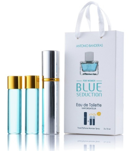 Міні-парфуми з феромонами жіночий ANTONIO BANDERAS Blue Seduction 3х15 мл
