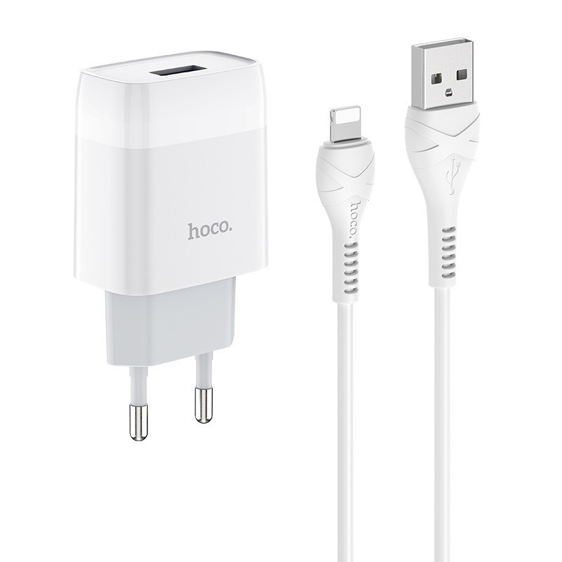 

СЗУ Hoco C72A (1USB/2.1A) + Lightning, Белый