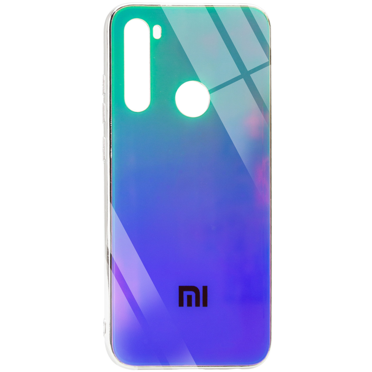 

TPU+Glass чехол Gradient Rainbow с лого для Xiaomi Redmi Note 8, Зеленый