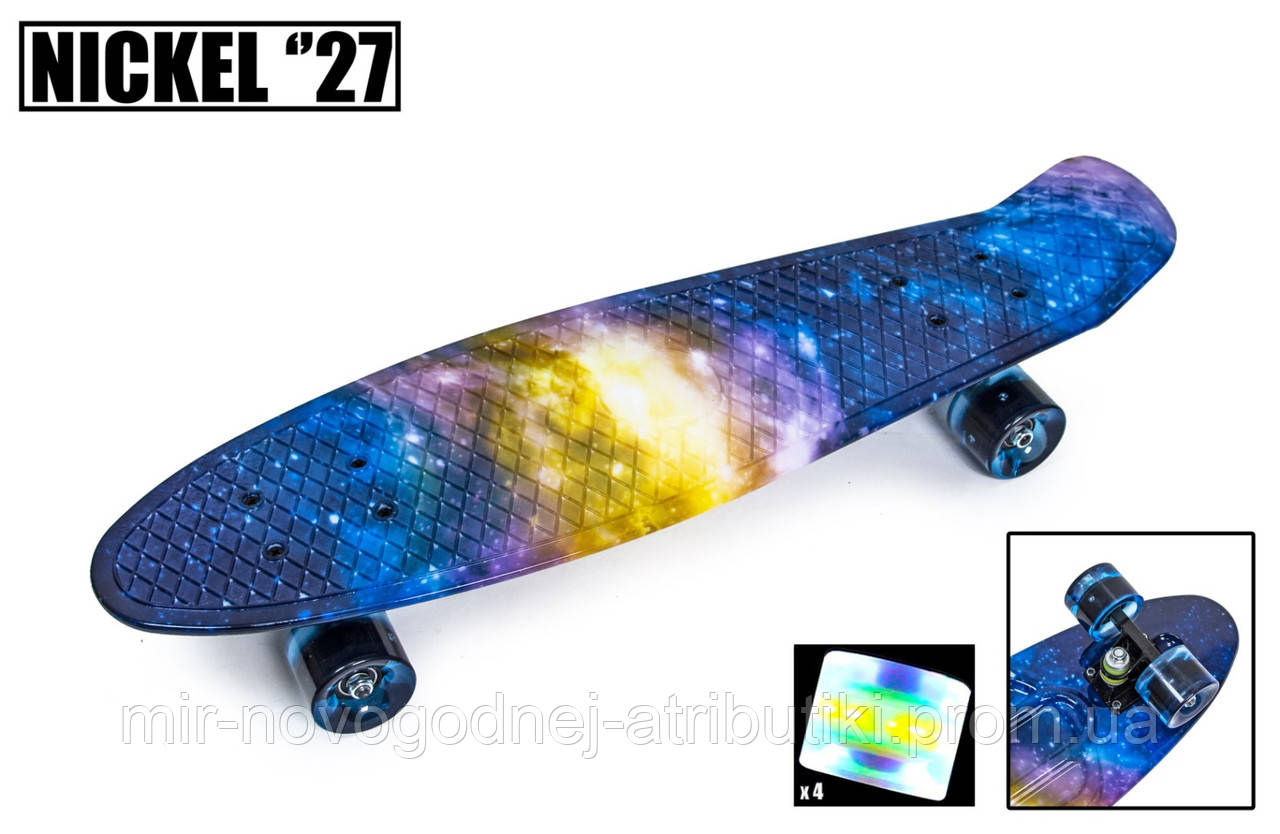 

Penny Board Nickel 27" "Universe". Светящиеся колеса