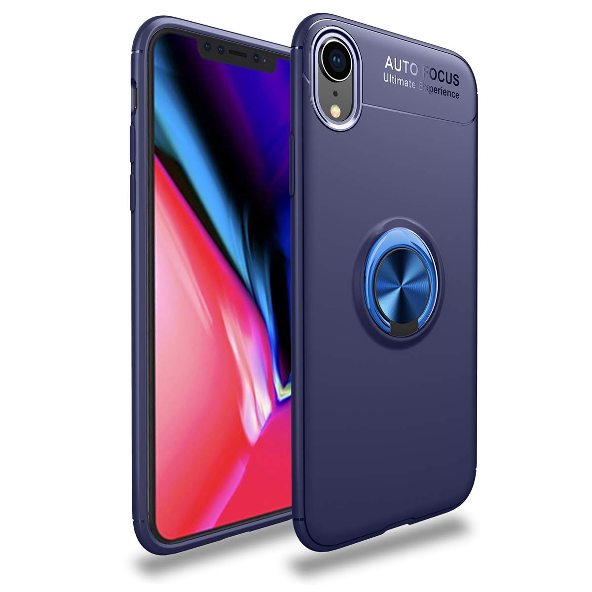 

Чехол Deen ColorRing под магнитный держатель (opp) для Apple iPhone XR (6.1") Синий / Синий