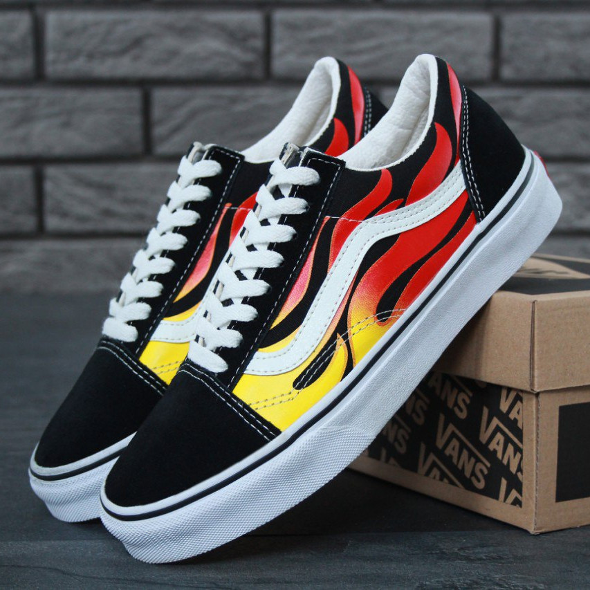 

Мужские кеды в стиле Vans Old Skool, черный, белый, красный, желтый, Китай (КД-4