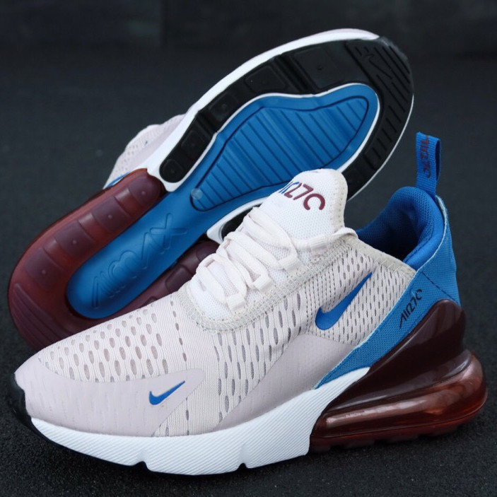 

Женские кроссовки в стиле Nike Air Max 270, синий, бежевый, Вьетнам 38 (КД-4