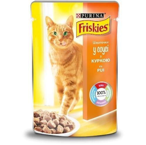 

Консервований корм Friskies для котів з куркою, шматочки у підливці 85 гр х 26 шт