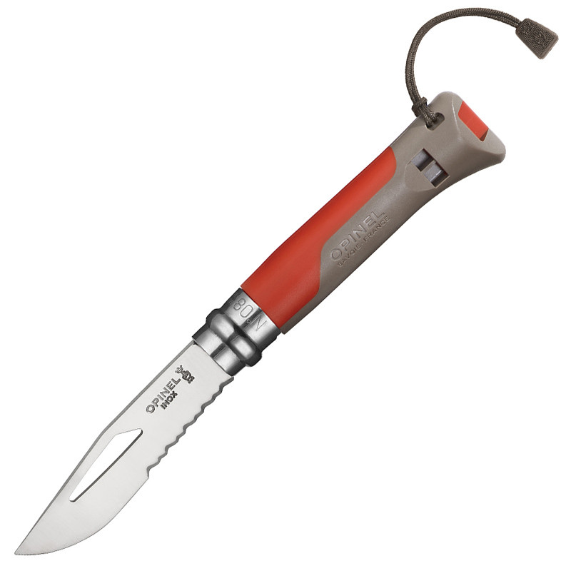 

Нож складной Opinel №8 Outdoor полусеррейтор Рыбалка, Красный