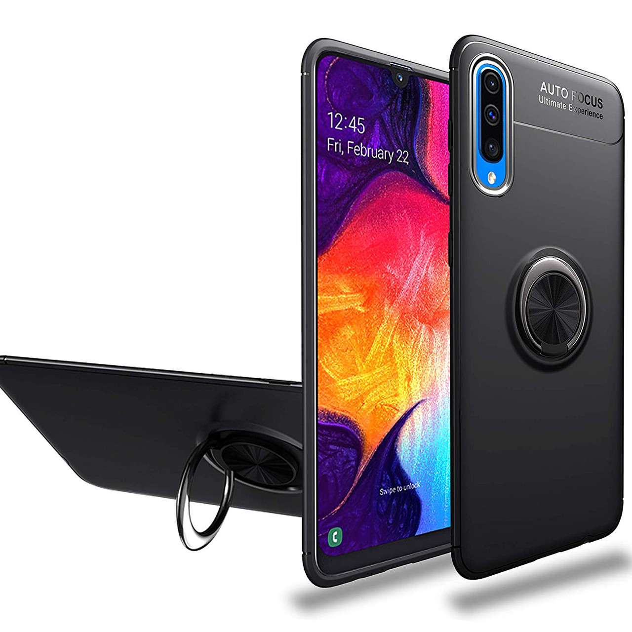 

TPU чехол Deen ColorRing под магнитный держатель (opp) для Samsung Galaxy A50 (A505F) / A50s / A30s, Черный / черный