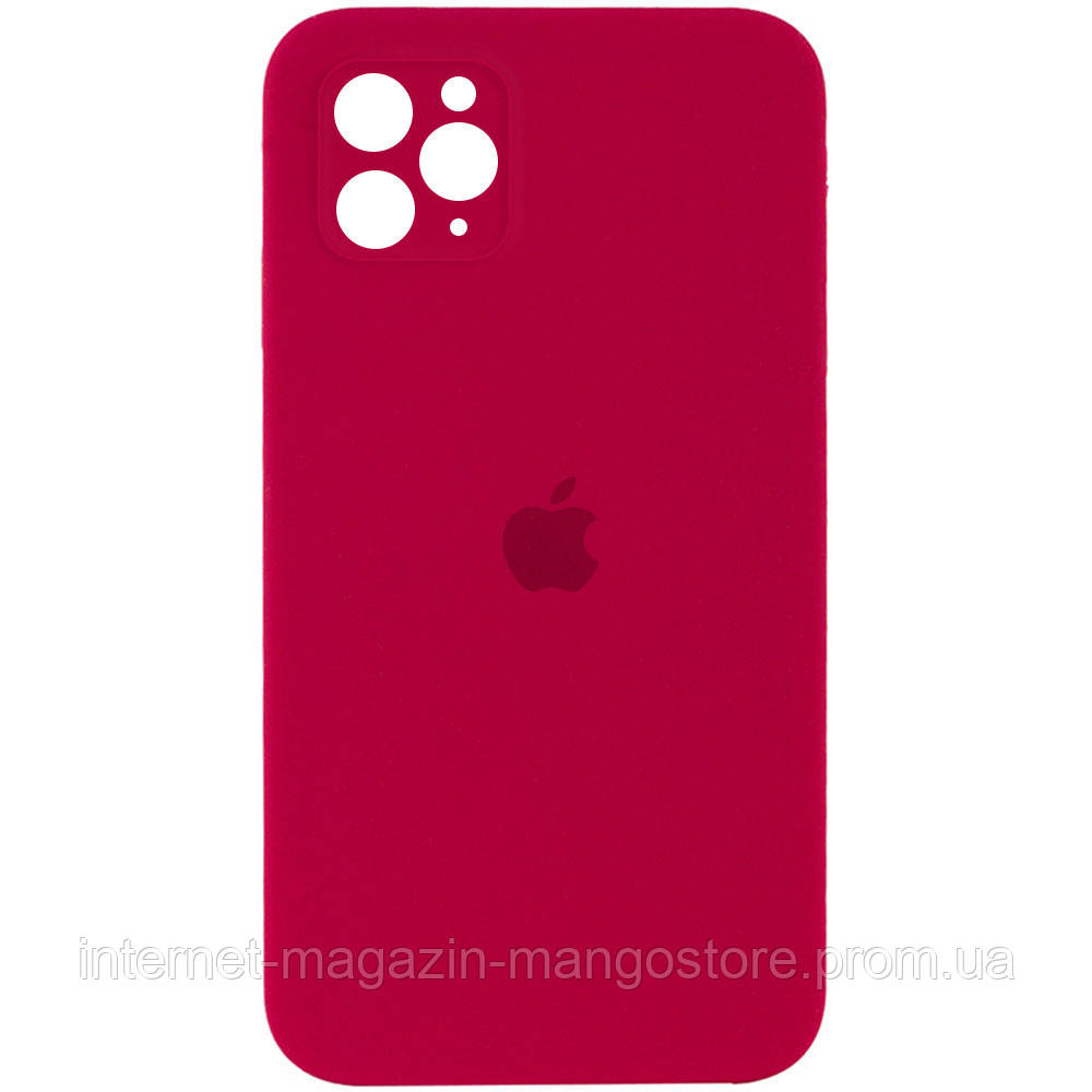 

Чехол Silicone Case Square Full Camera Protective (AA) для Apple iPhone 11 Pro (5.8"), Красный / rose red