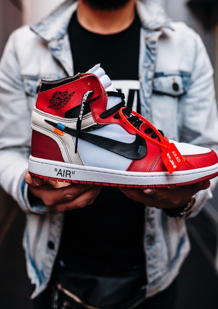 

Мужские кроссовки Nike Air Jordan 1 Off-White Red White / Найк Аир Джордан 1 Офф-Вайт Красные Белые 41, Красный