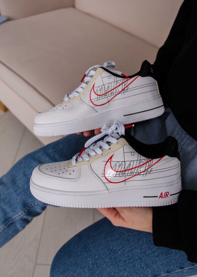 

Кроссовки женские Nike Air Force 1 Low Script Swoosh White// Белые кроссовки 38 (24.5см.), Белый