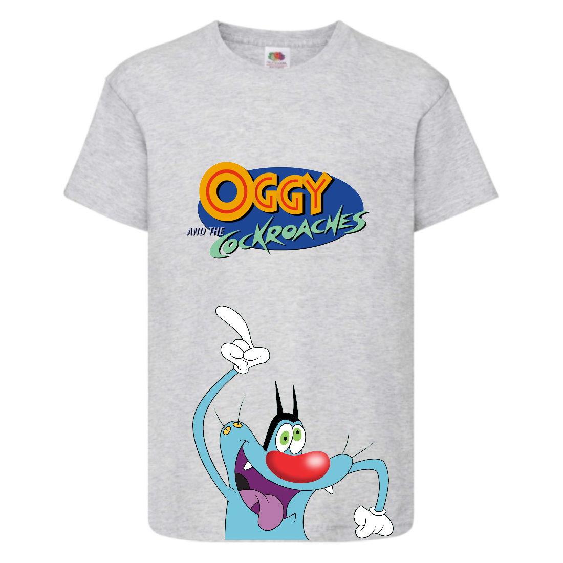 

Футболка детская Огги и тараканы (Oggy and cockroaches) серая (top OG gr3