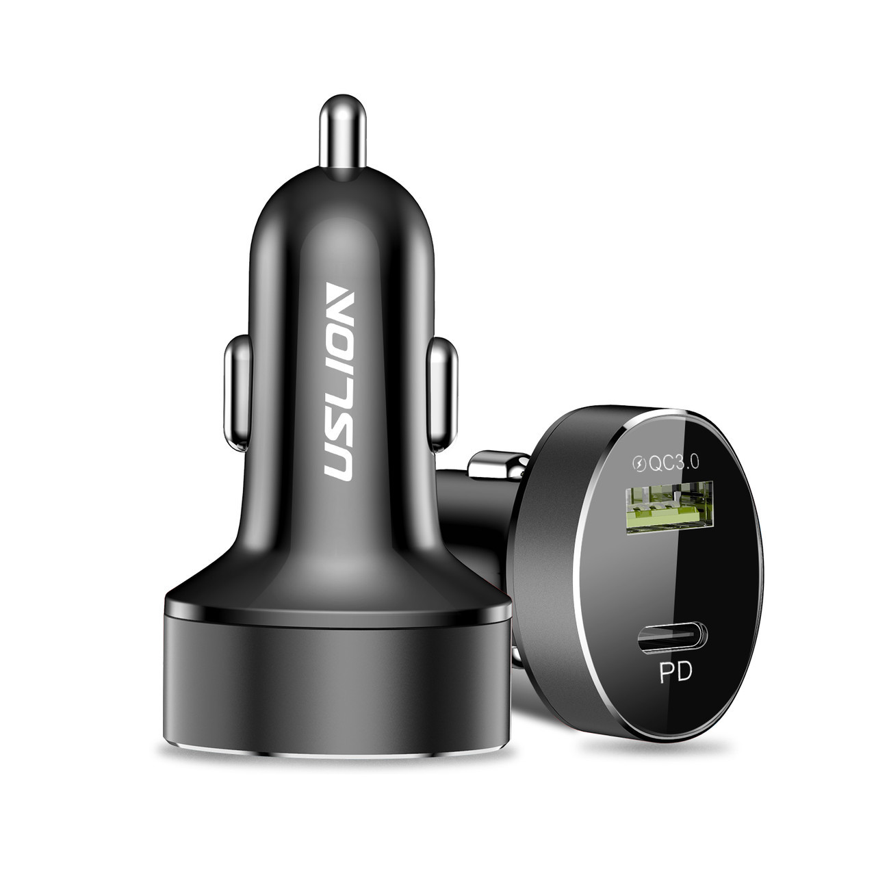 

Автомобильное зарядное устройство Uslion US01201 Type-C PD 3.0 + USB QC 3.0 Black