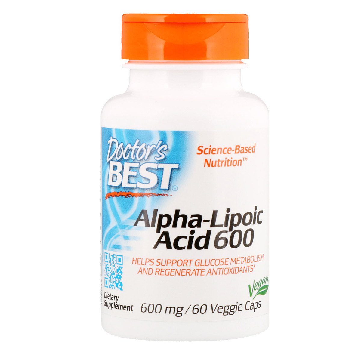 

Альфа-липоевая кислота, Doctor's Best, Alpha-Lipoic Acid, 600 мг, 60 капсул