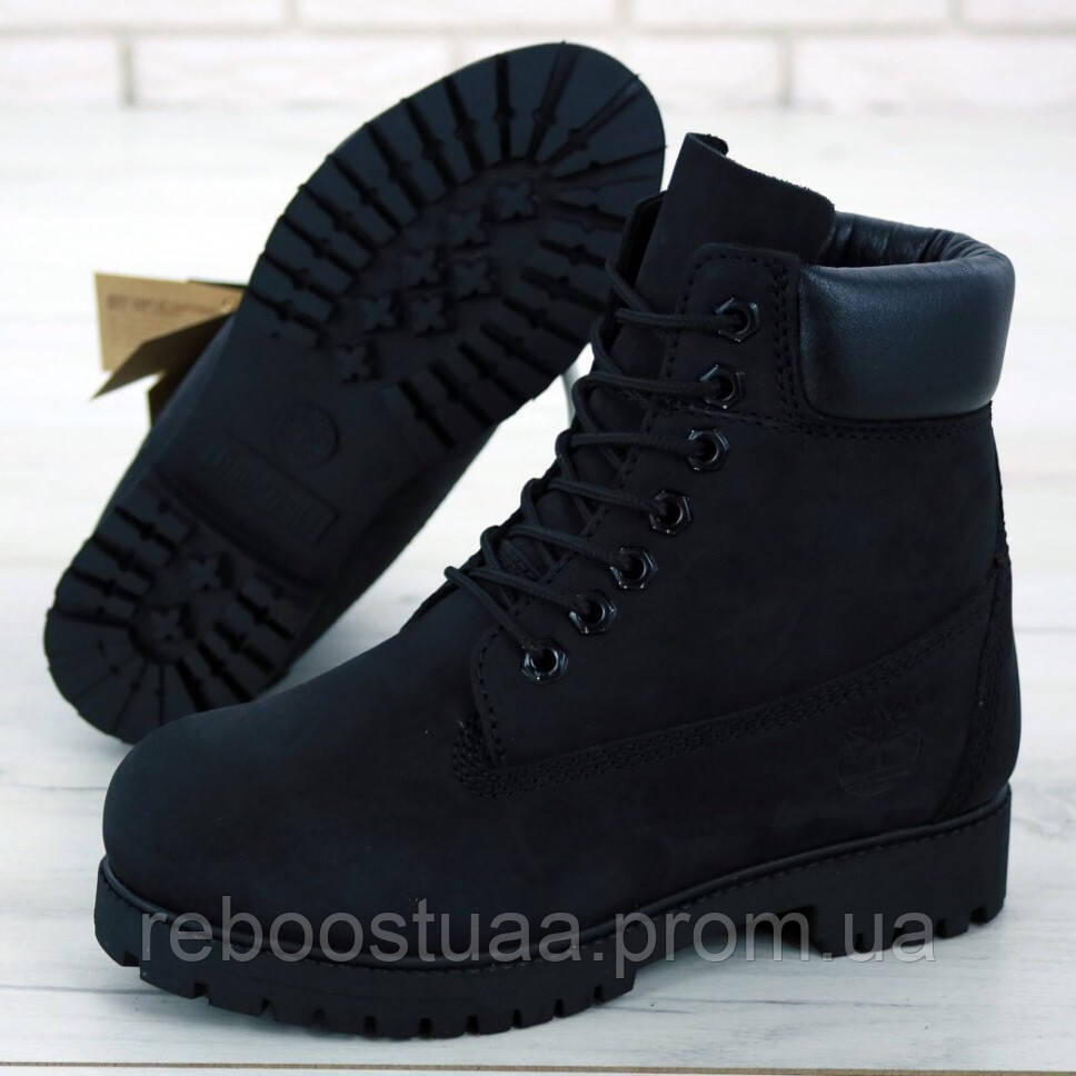 

Жіночі черевики в стилі Timberland Classic Boots, нубук, чорний, В'єтнам 39, Черный