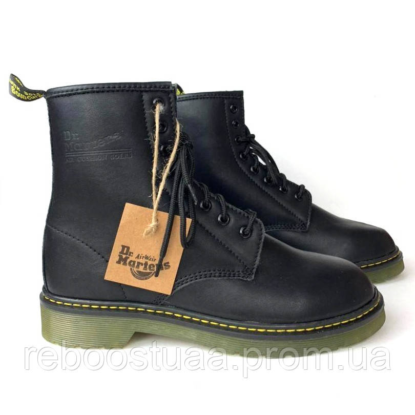 

Жіночі зимові черевики в стилі Dr.Martens 1460, шкіра, (з хутром), чорний, Китай 39, Черный