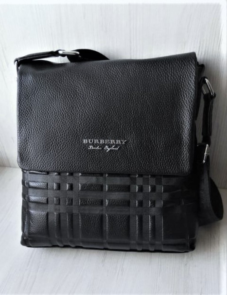 

Мужская кожаная сумка Burberry black, Черный