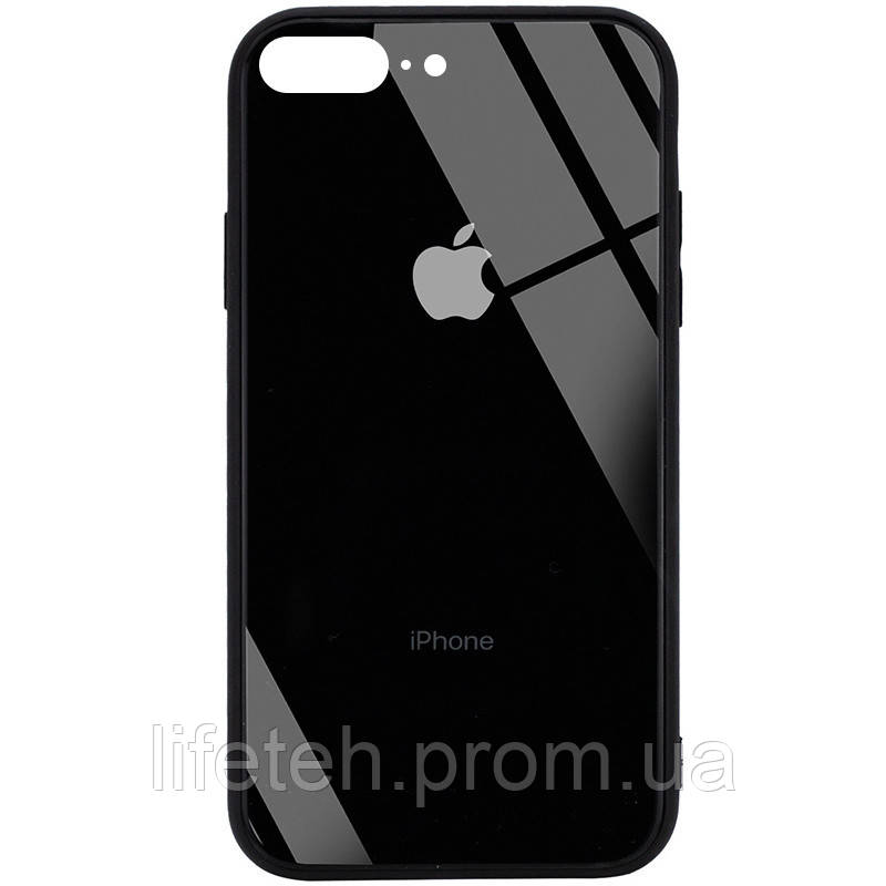 

TPU+Glass чехол GLOSSY Logo (opp) для Apple iPhone 7 plus / 8 plus (5.5, Черный