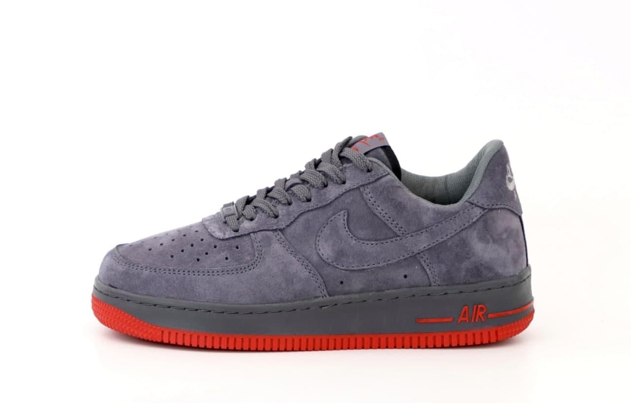 

Мужские кроссовки Nike Air Force Gray Red / Найк Аир Форс Серый Красный 42