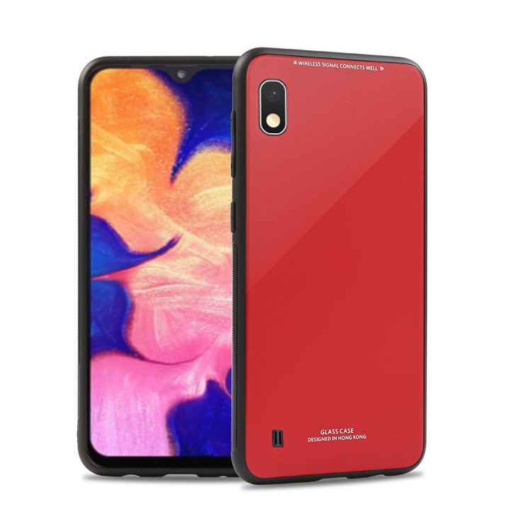 

Силиконовый чехол Glass case со стеклянной задней панелью для Samsung Galaxy А10 (2019) А105 Красный (12230), Red