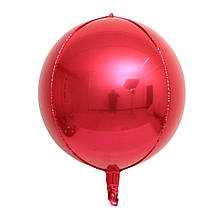 Фольгована кулька сфера 4D червоний 10" Китай