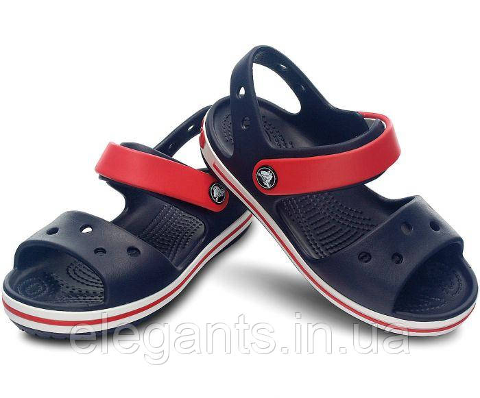 

Сандали детские синие Crocs Crocband Navy/Red Kids-Unisex Sandal 30-31, Красный