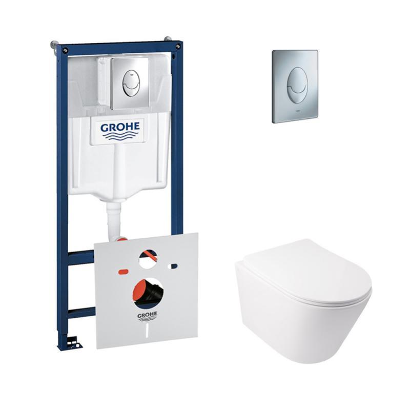 

Набір інсталяція 4 в 1 Grohe Rapid SL 38721001 + унітаз з сидінням Qtap Swan QT16335178W