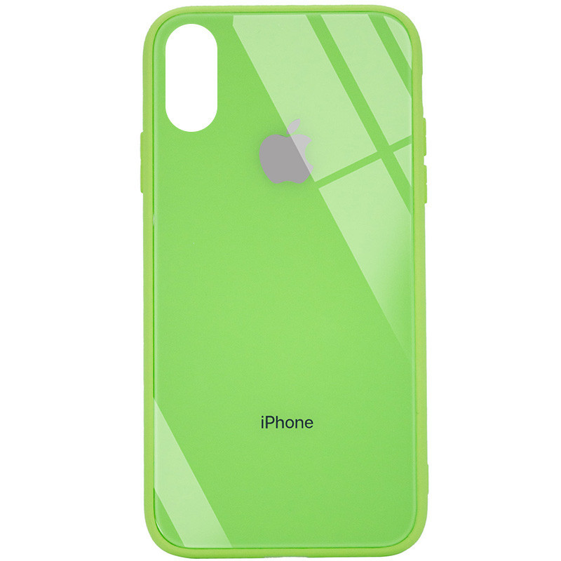 

TPU+Glass чехол GLOSSY Logo (opp) для Apple iPhone XS Max (6.5"), Салатовый