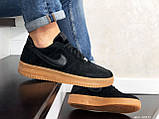 Кросівки чоловічі Nike Air Force AF 1,замшеві,чорні з коричневим, фото 2