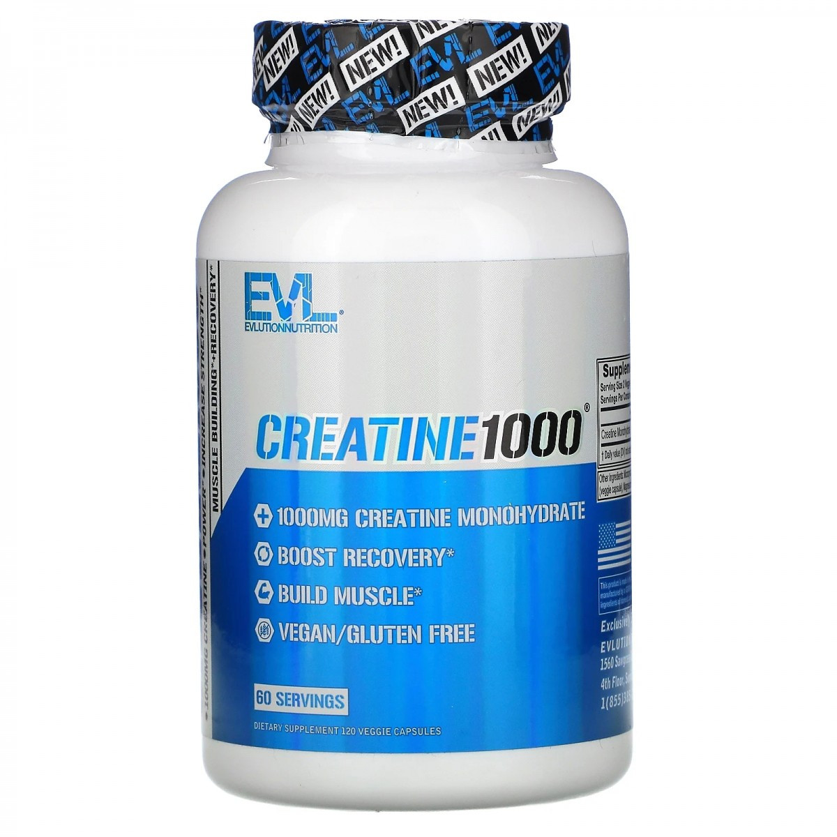 

Креатин EVL EVLUTION NUTRITION CREATINE 1000 120 капсул