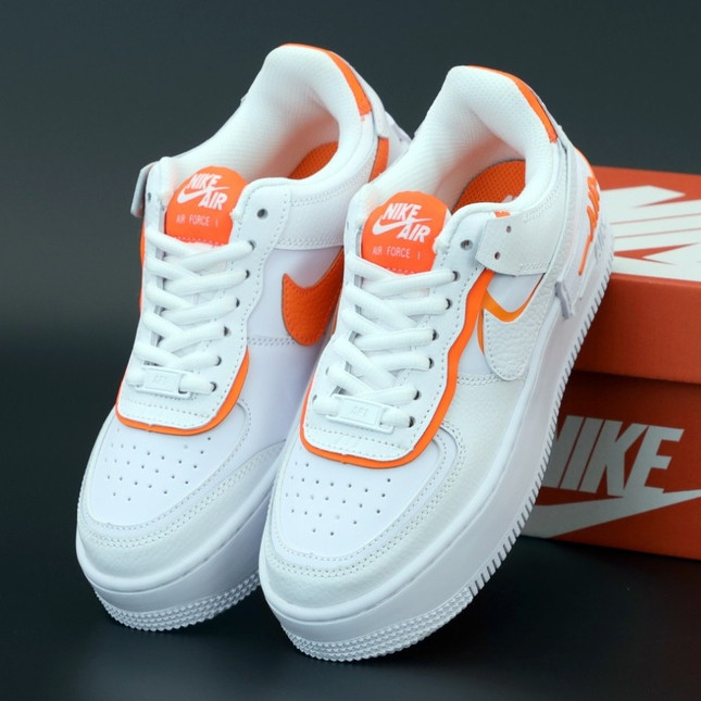 

Женские кроссовки в стиле Nike Air Force 1 Shadow, кожа, белый, оранжевый, Вьетнам 37, Разные цвета